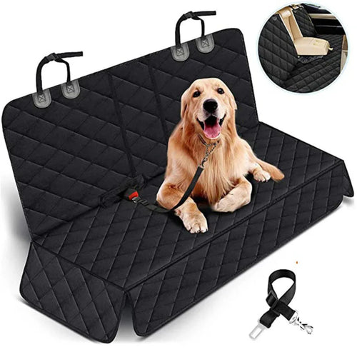 Copri-sedile auto per cani con cane Golden Retriever seduto